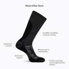 Merrel Crew Moab Hiking Sock Charcoal